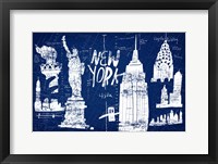 New York Blue Framed Print