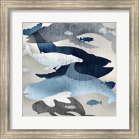 Framed 'Whale Watching II' border=