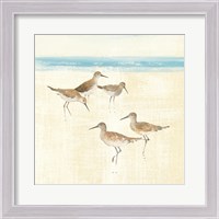 Framed Sandpipers Square I Blue