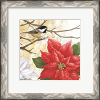 Framed 'Winter Birds Chicadee Collage' border=