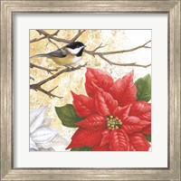 Framed 'Winter Birds Chicadee Collage' border=