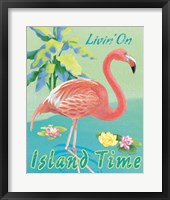 Framed Island Time Flamingo II