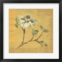 Framed 'Dogwood Blossom on Gold' border=