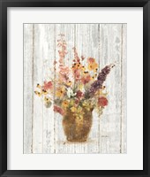 Wild Flowers in Vase I on Barn Board Framed Print