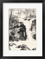 Framed Sumi Waterfall III