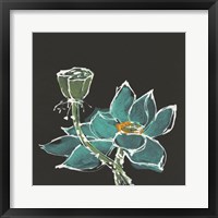 Lotus on Black I Framed Print