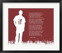 Framed If by Rudyard Kipling - Man Silhouette Red