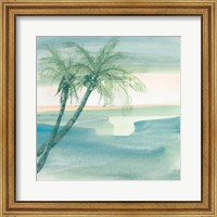 Framed 'Peaceful Dusk I Tropical' border=