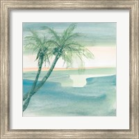 Framed 'Peaceful Dusk I Tropical' border=