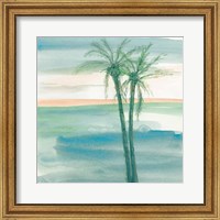 Framed 'Peaceful Dusk II Tropical' border=