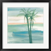 Framed 'Peaceful Dusk II Tropical' border=