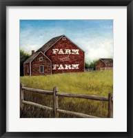 Framed Weathered Barns Red with Words