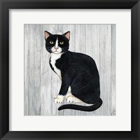 Country Kitty I on Wood Framed Print