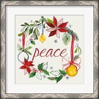 Framed 'Watercolor Christmas VII' border=