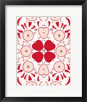 Framed Retro Apple Otomi Monotone