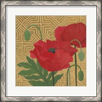 Framed 'More Poppies with Pattern' border=