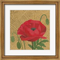 Framed 'Poppy with Pattern' border=