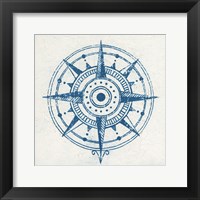 Framed Indigo Gild Compass Rose I