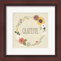 Framed 'Autumn Garden Grateful' border=