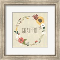 Framed 'Autumn Garden Grateful' border=