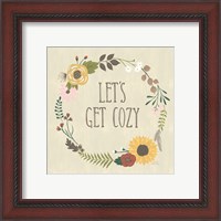 Framed 'Autumn Garden Lets Get Cozy' border=