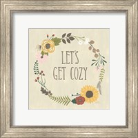 Framed 'Autumn Garden Lets Get Cozy' border=