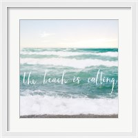 Framed 'Beach is Calling' border=