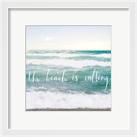 Framed 'Beach is Calling' border=