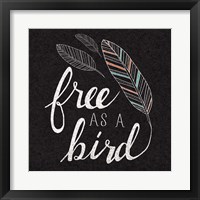 Framed 'Free as a Bird Black' border=