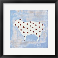 Modern Americana Farm II on Blue Framed Print