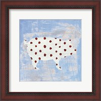 Framed 'Modern Americana Farm I on Blue' border=