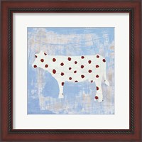 Framed 'Modern Americana Farm IV on Blue' border=