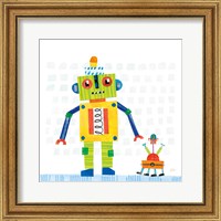 Framed 'Robot Party IV on Square Toys' border=