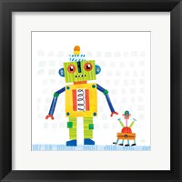 Robot Party IV on Square Toys Framed Print