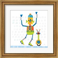 Framed 'Robot Party I on Square Toys' border=