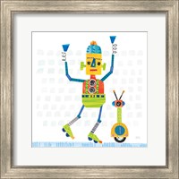 Framed 'Robot Party I on Square Toys' border=