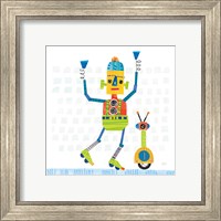 Framed 'Robot Party I on Square Toys' border=