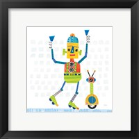 Framed 'Robot Party I on Square Toys' border=