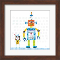 Framed 'Robot Party II on Square Toys' border=