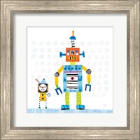 Framed 'Robot Party II on Square Toys' border=