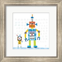 Framed 'Robot Party II on Square Toys' border=