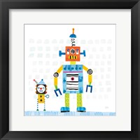 Robot Party II on Square Toys Framed Print