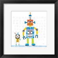 Framed 'Robot Party II on Square Toys' border=