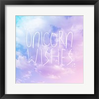 Framed 'Unicorn Wishes' border=