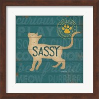 Framed 'Sassy Cat' border=