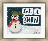 Framed Let It Snow Hipster Snowman