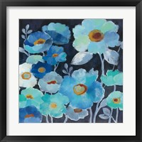 Framed 'Indigo Flowers III' border=