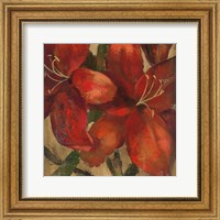 Framed 'Vivid Red Lily on Gold Crop' border=