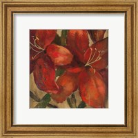 Framed 'Vivid Red Lily on Gold Crop' border=