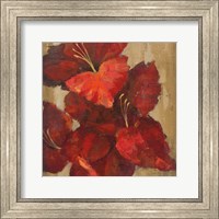 Framed 'Vivid Red Gladiola on Gold Crop' border=